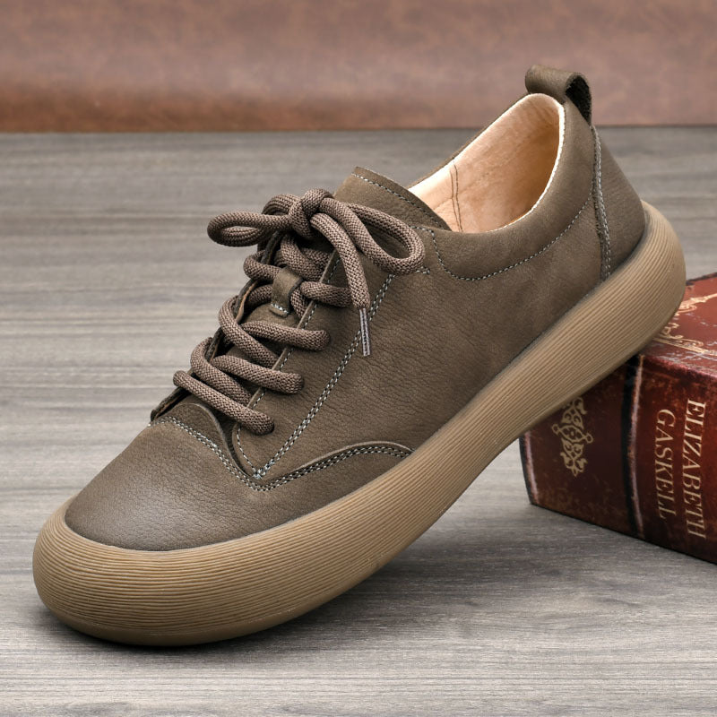 Men's Summer Breathable Retro Matte Top Layer Cowhide Casual Shoes