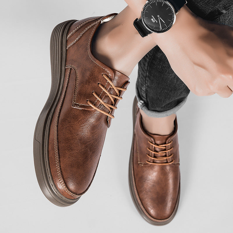 Men's Summer British Style Business Board Large Size Men's Casual Leather Shoes
