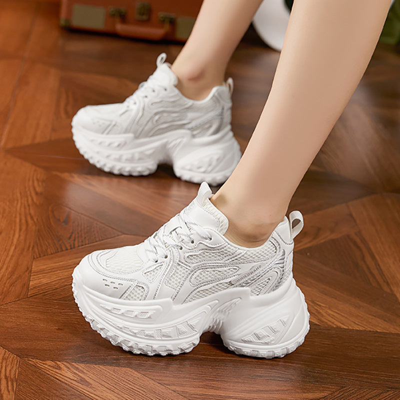 Women's Dad Platform Hollow Mesh Surface Small Height Increasing Women's Shoes