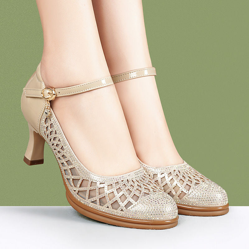 Women's Authentic Hollow Out Mesh Performance High Diamond Women's Fashion Shoes