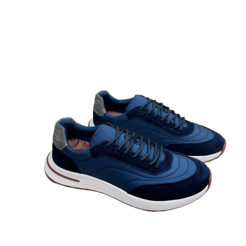 Men's Mesh Thick Sole Jogging Breathable Cowhide Men's Shoes