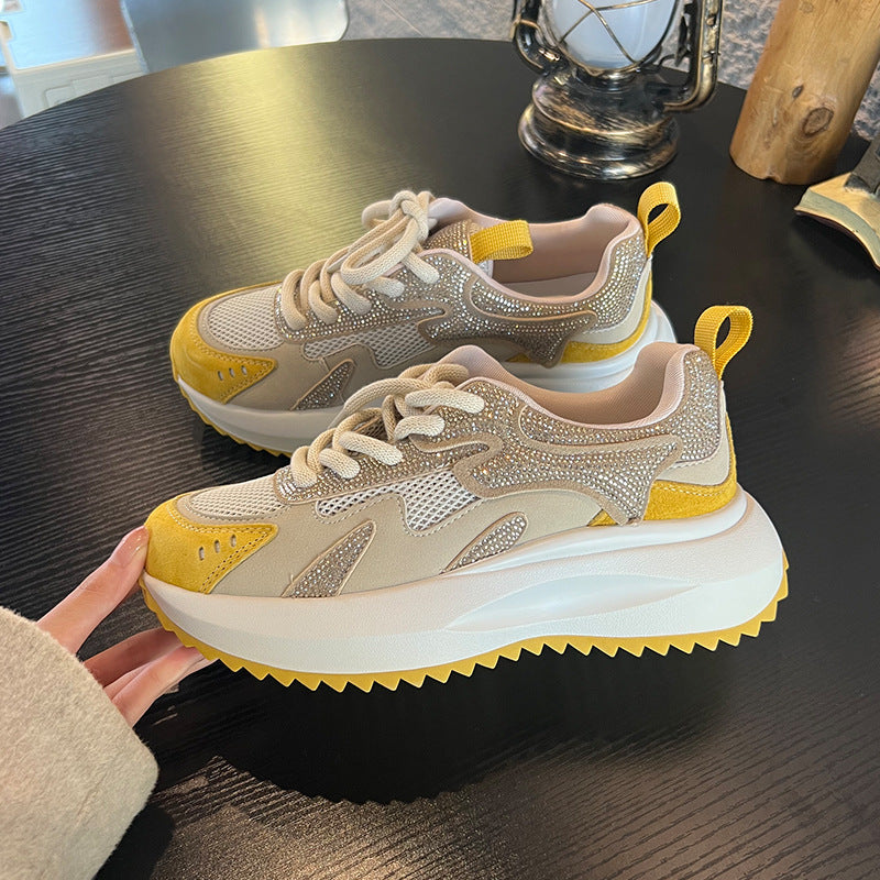 Women's Authentic Clunky Platform Height Increasing Breathable Sneakers