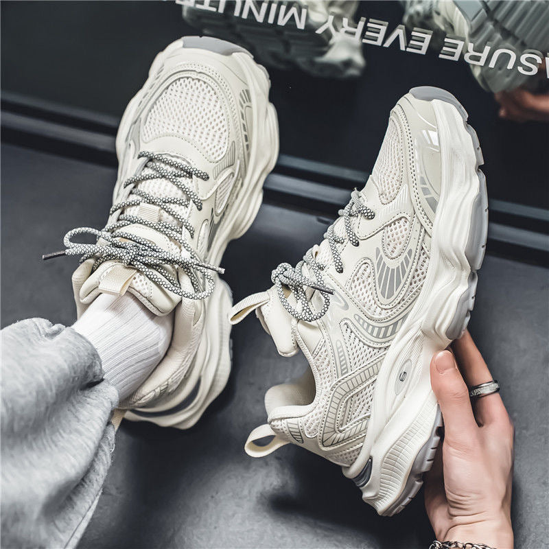 Men's Spring Breathable Mesh Trendy Platform Daddy Men's Sports Shoes