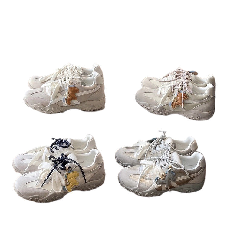 Women's Pony Training Platform Heightened Daddy White Women's Sports Shoes