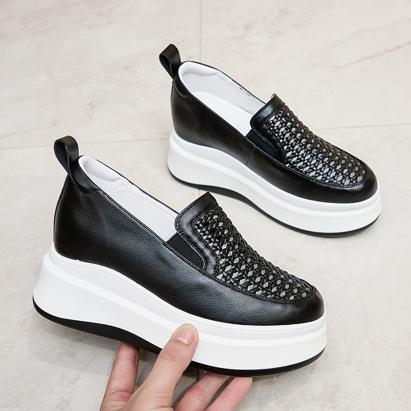 Women's Small Hollowed Leisure Pumps Summer Slip-on Thick Bottom Women's Casual Shoes