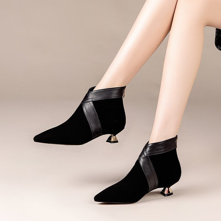 Booties Female Cat Graceful Fleece-lined Short Ankle Heels