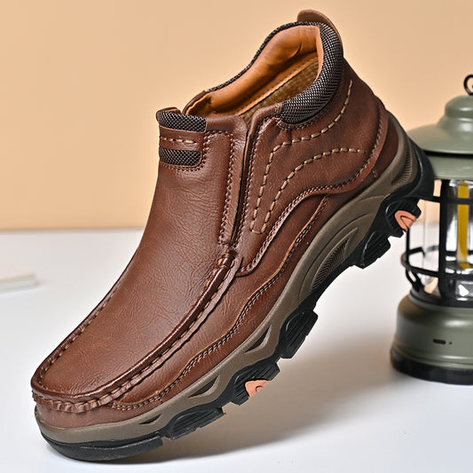 Men's Plus Size Thick Bottom Winter Men's Leather Boots