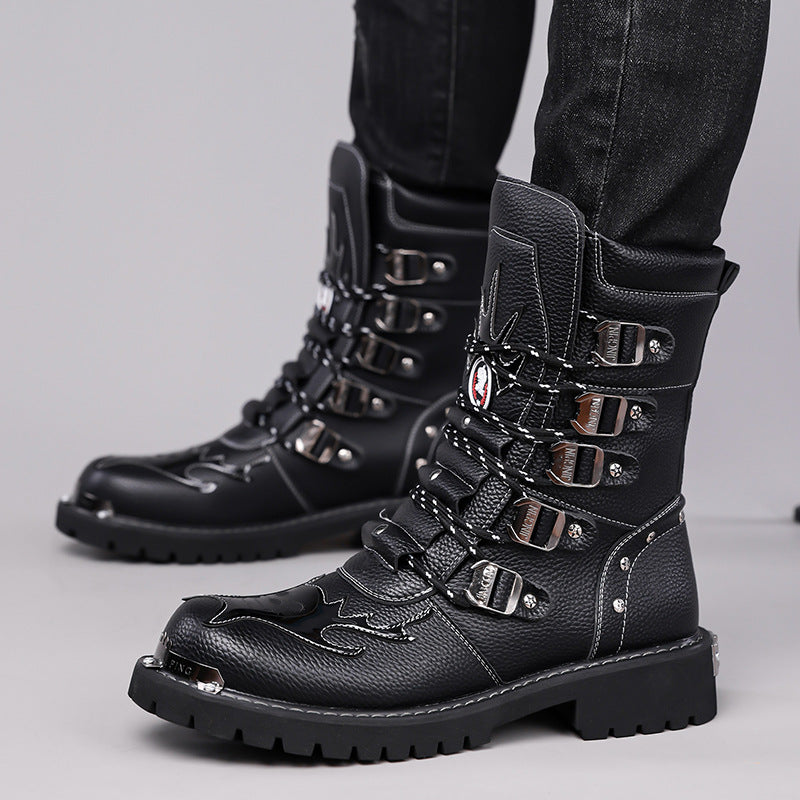 Men's British Motorcycle American Large Size Men's Martin Boots
