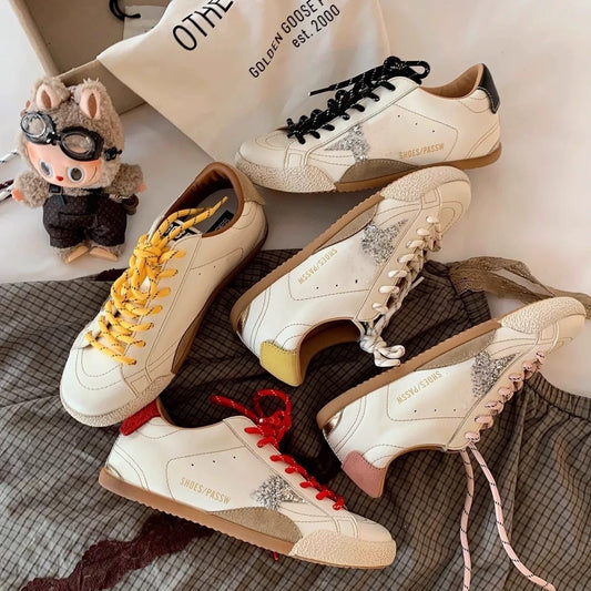 Women's For Versatile Korean Style Distressed Leisure Golden Goose Hight Increasing Women's Sports Shoes