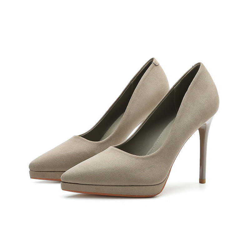Women's Print Suede Platform High Pointed Toe Women's Fashion Shoes
