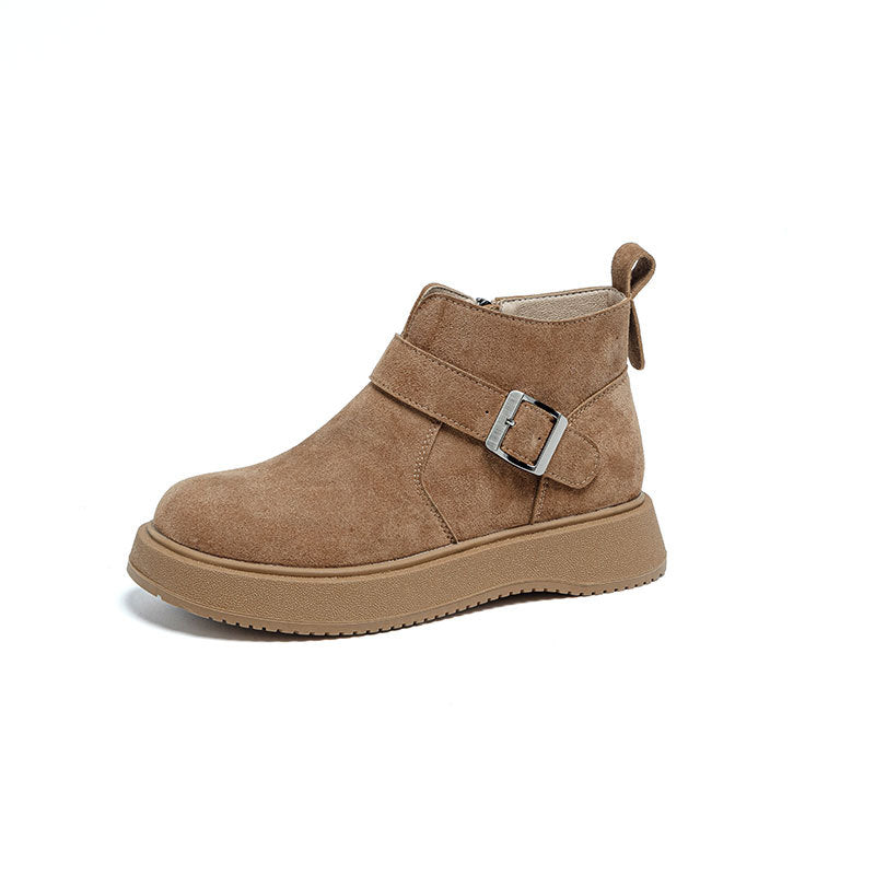 Women's Platform Vintage Martin Fleece Lined Fashion Women's Leather Boots