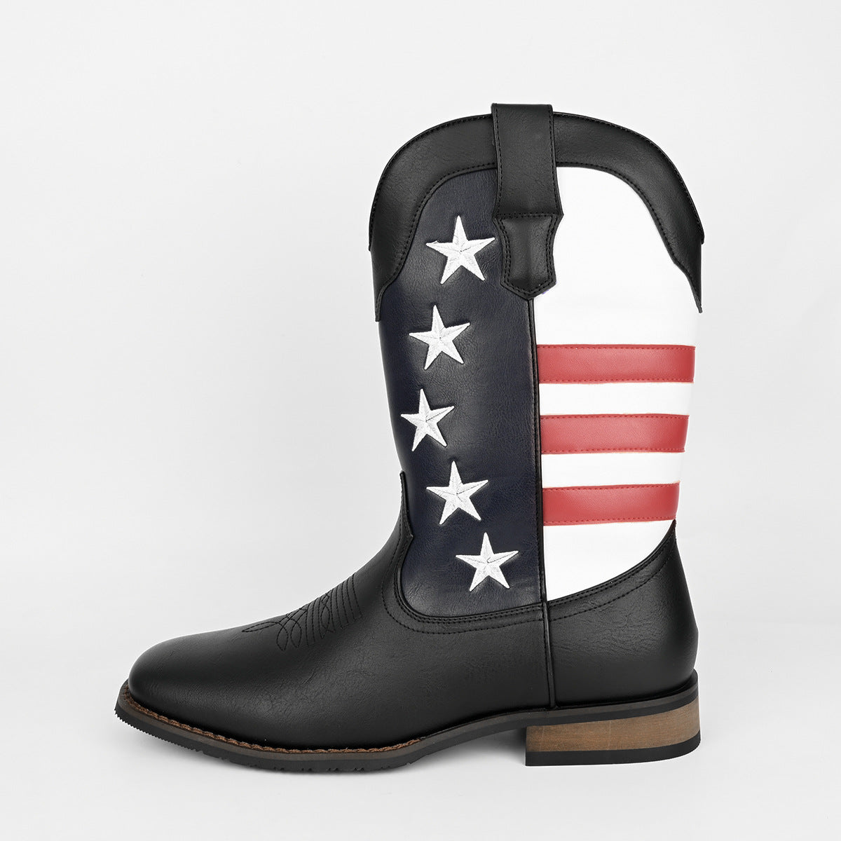 Men's Personality Fashion Design Cowboy Five-pointed Star Suit Men's Leather Boots