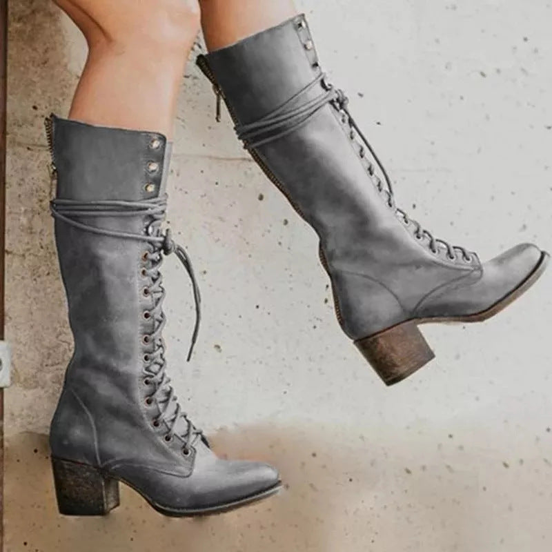 Slouchy Popular Women's Thick Plus Size Women's Leather Boots