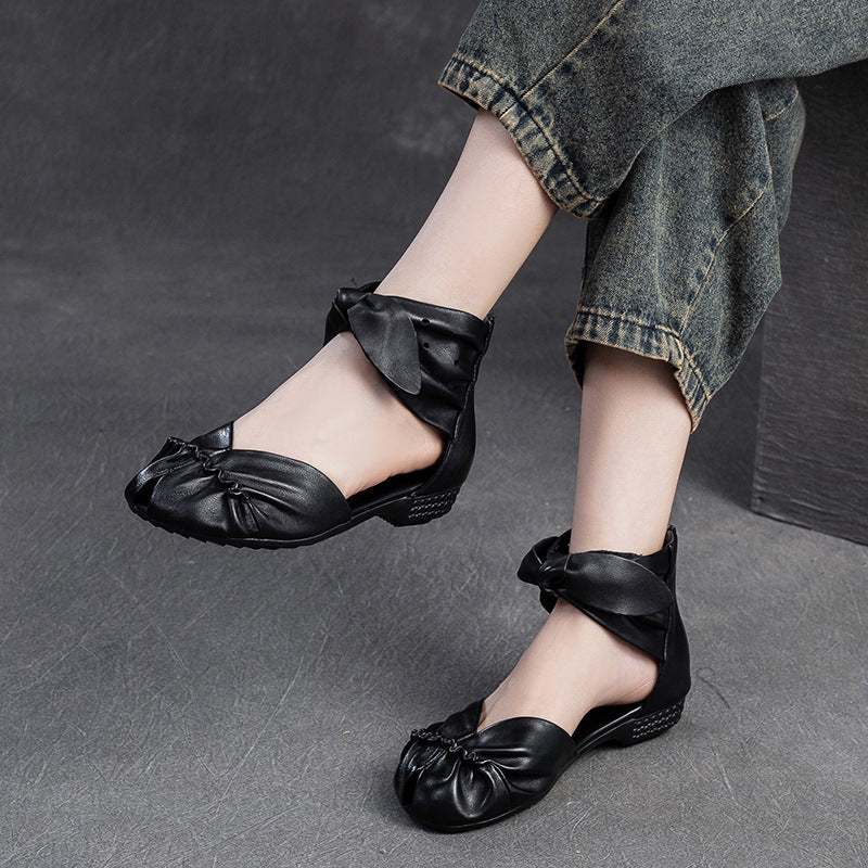 Women's Comfortable Breathable Peep Toe Versatile Fashion Flat Sandals