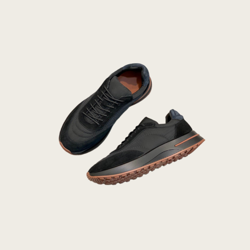 Cowhide Stitching Contrast Color Matching Fashionable Breathable Versatile Men's Sports Shoes