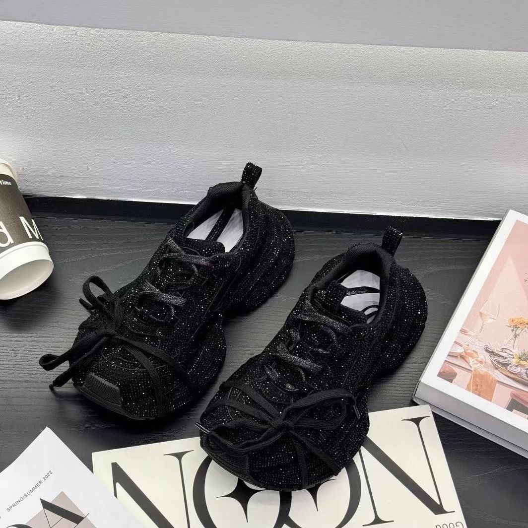 Women's European Goods Full Diamond Dad Platform Fried Casual Shoes