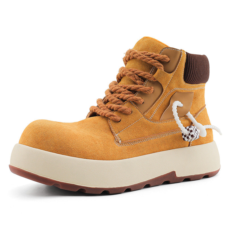 Men's Ugly Cute Big Head Version Worker Mickey Bread Boots
