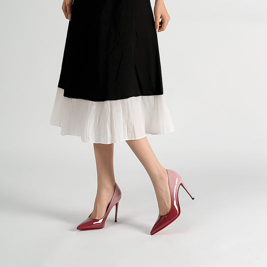 Women's High Low-cut Patent Pointed Toe Sexy Night Show Classy Women's Fashion Shoes