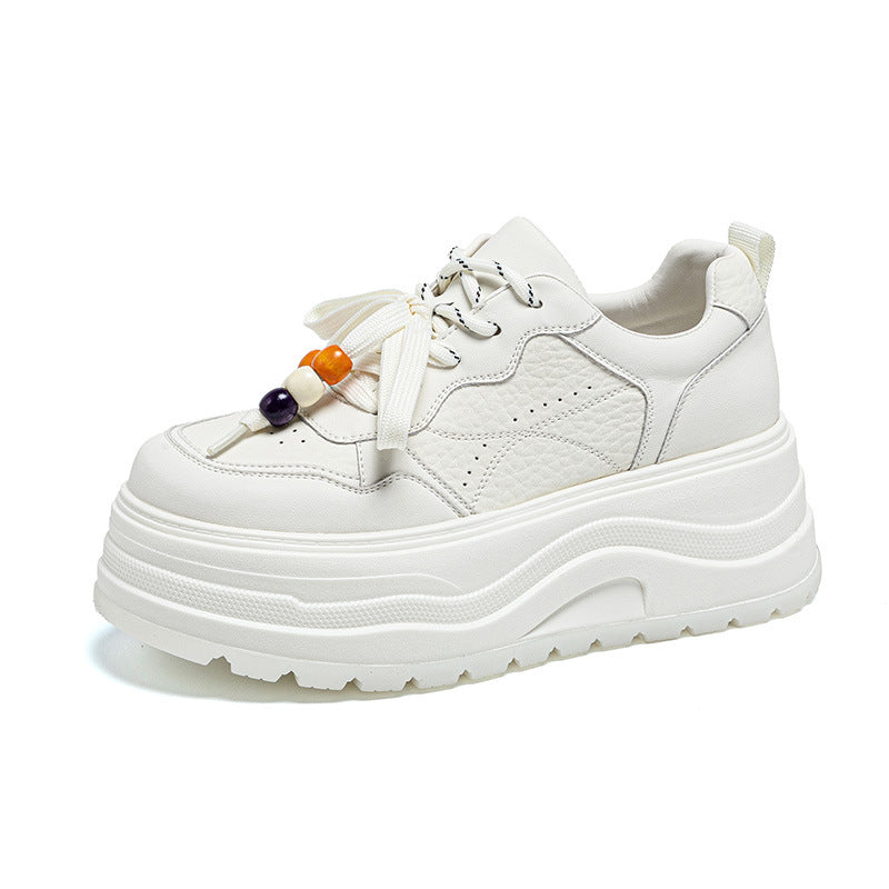 Women's White Color Matching Thin Strap Sports Women's Casual Shoes