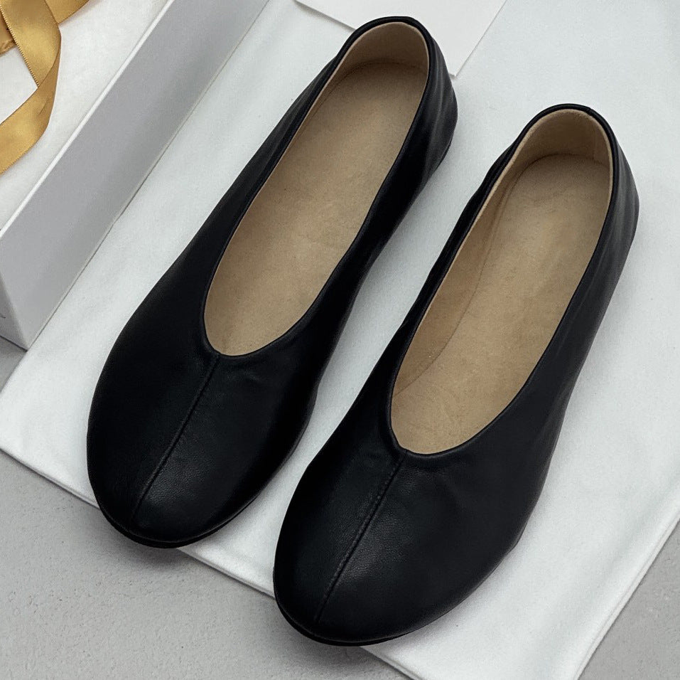 Women's Mary Jane Gold Ballet Super Soft Sheepskin Flat Women's Fashion Shoes