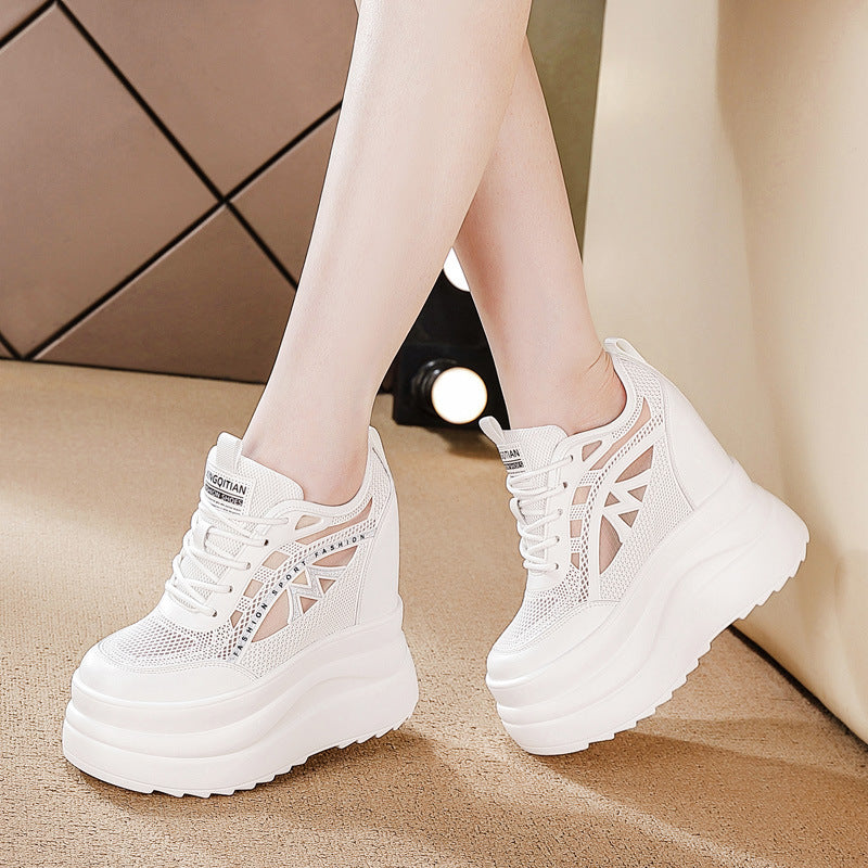 Women's Sole Hidden White Fashion Exercise Breathable Women's Shoes