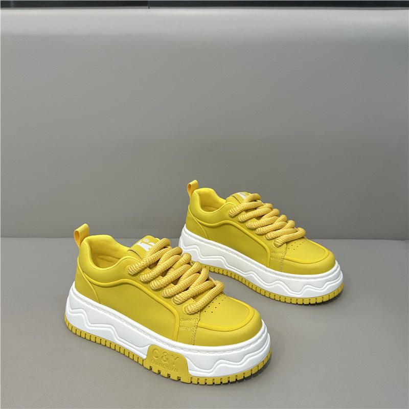 Men's Single-layer Versatile Solid Color Korean Style Platform Men's Sports Shoes