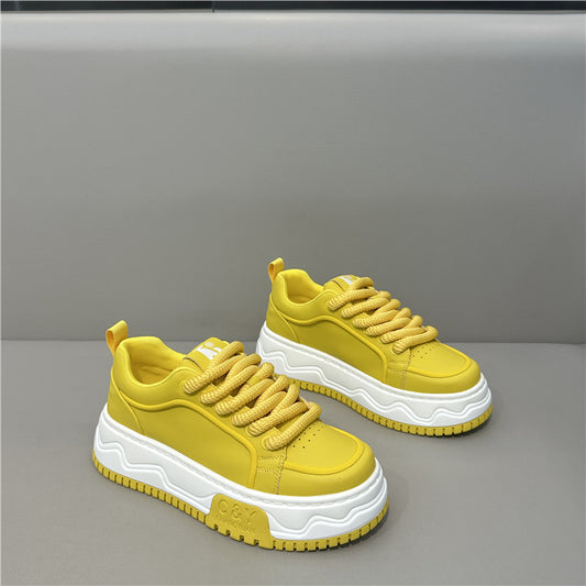 Men's Single-layer Versatile Solid Color Korean Style Platform Men's Sports Shoes