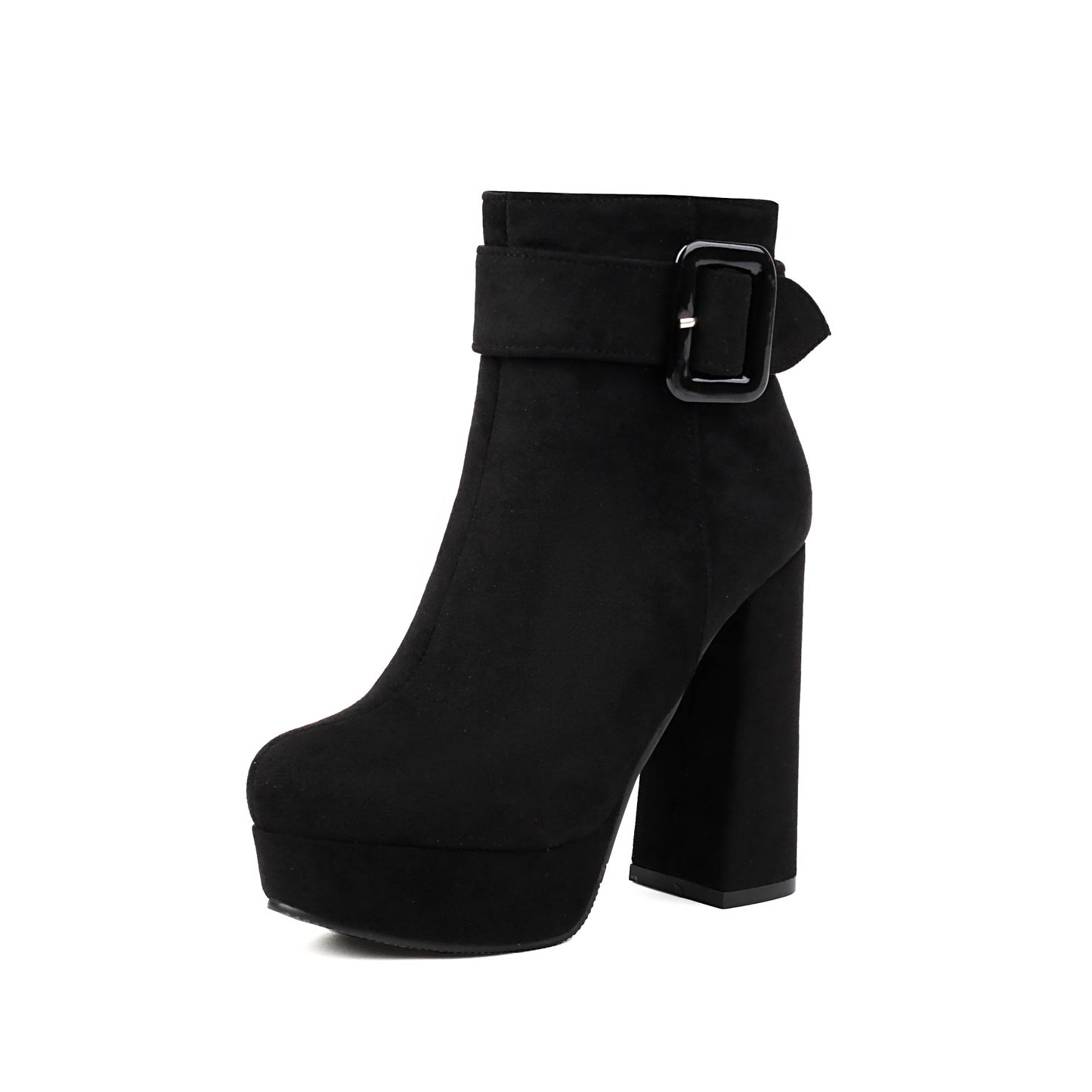 Women's Punk Thick Bottom Waterproof Platform Belt Buckle Women's Leather Boots