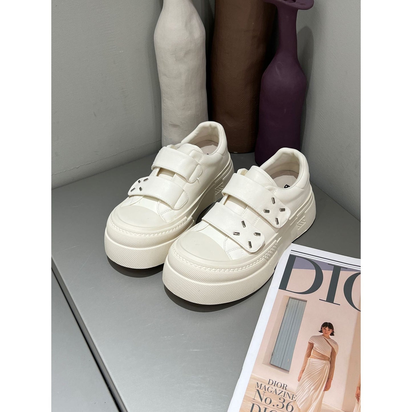 Women's Cute Big Head Biscuit Shape Spring Genuine Thick Sports Casual Shoes