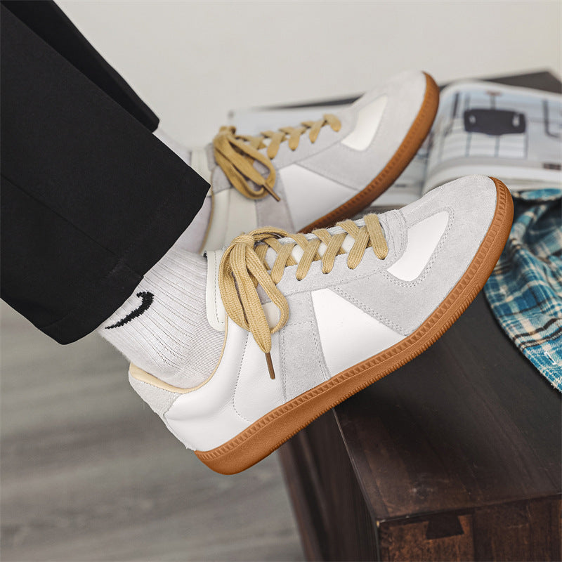 Men's Cowhide German Training Soft Bottom Surface Comfortable Trendy Retro Men's Shoes