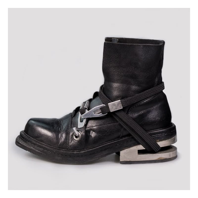 Booties Elastic Bandage Generation Square Toe Short Tube Heels