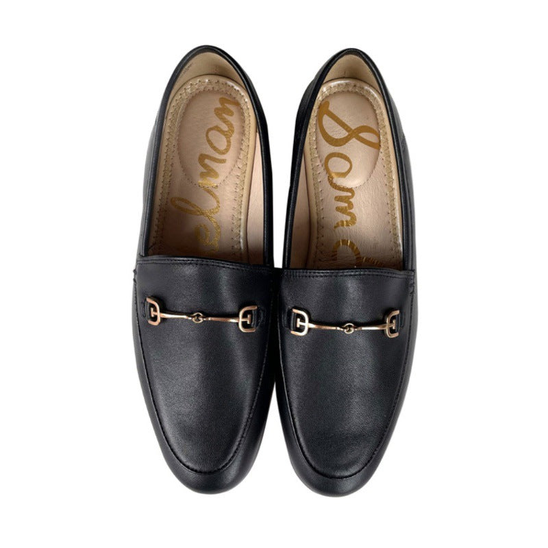 Women's Flat Pumps Authentic Step-on Two-way Lazy Versatile Small Leather Shoes
