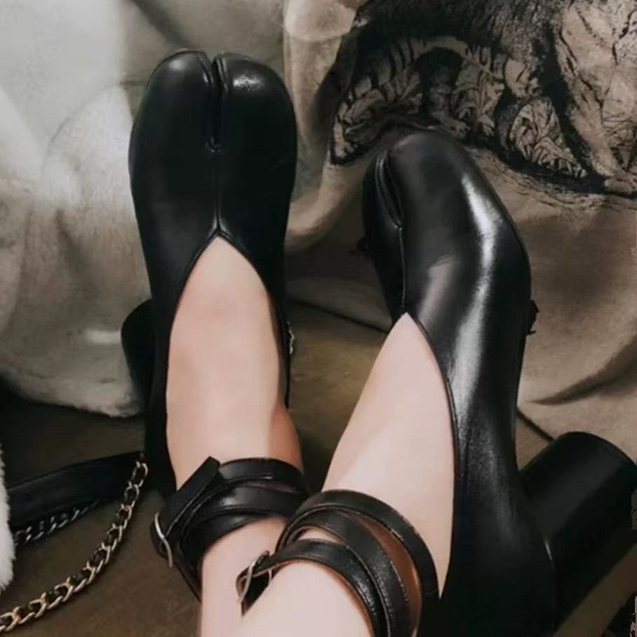 Women's Retro Mary Jane Chunky High Leather Shoes