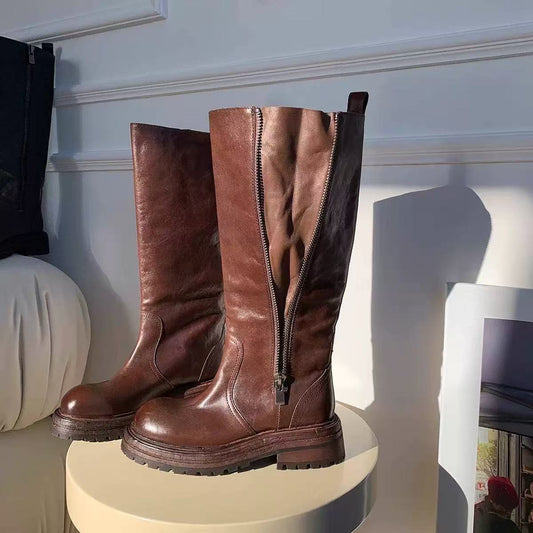 Women's Pick Leg Circumference High Fat Thick Raise The Bottom Black Boots