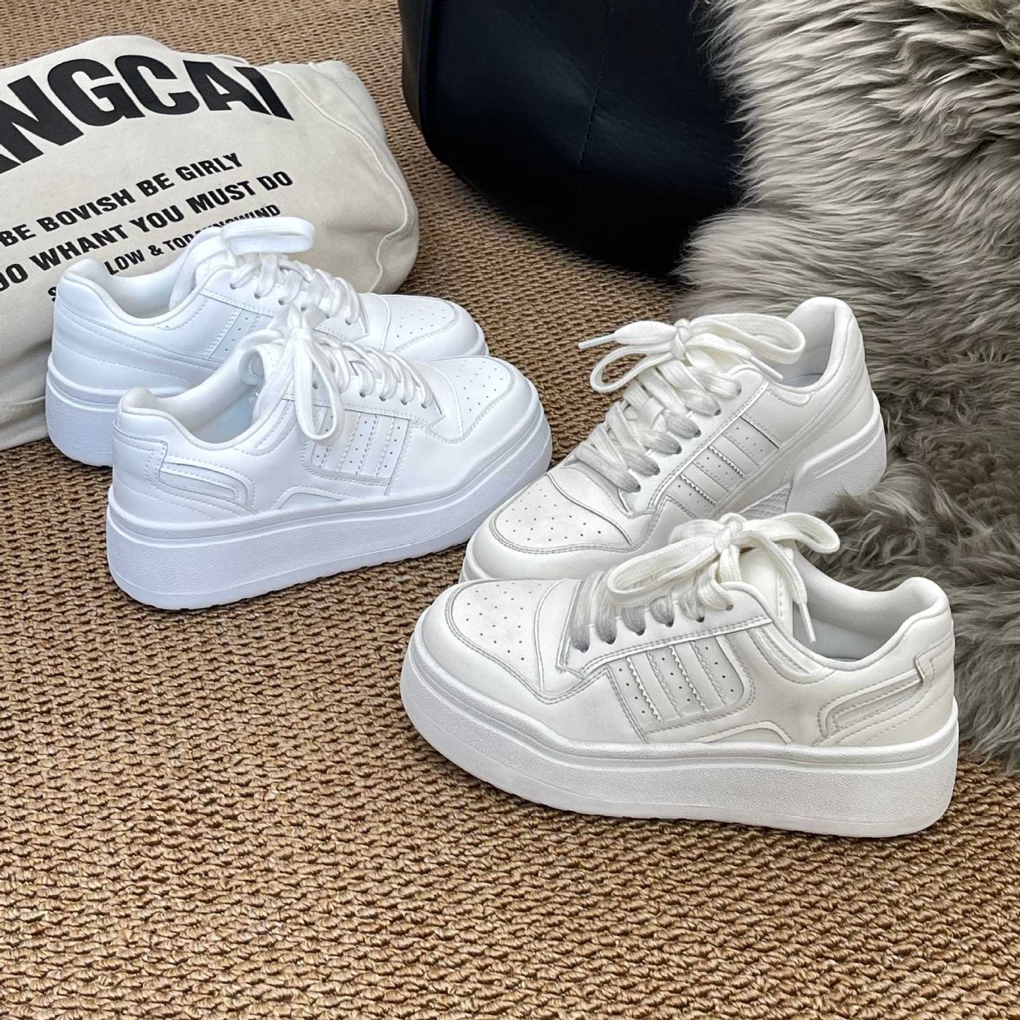 Attractive Classic Women's Platform White Sports Women's Casual Shoes