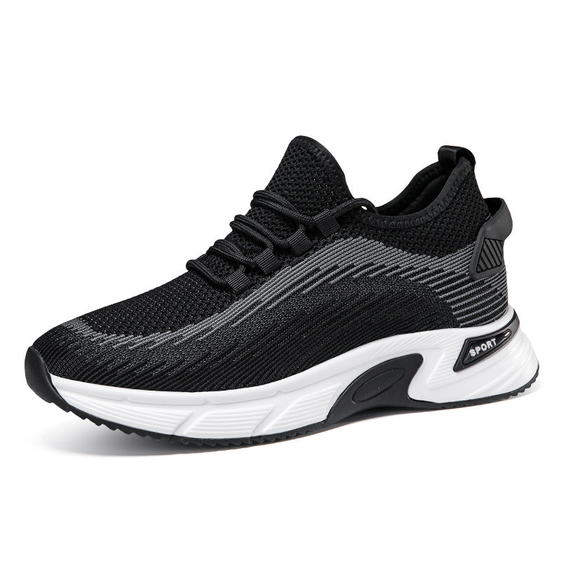 Men's Elevator Summer Breathable Fly Woven Mesh Invisibly Heightened Casual Shoes