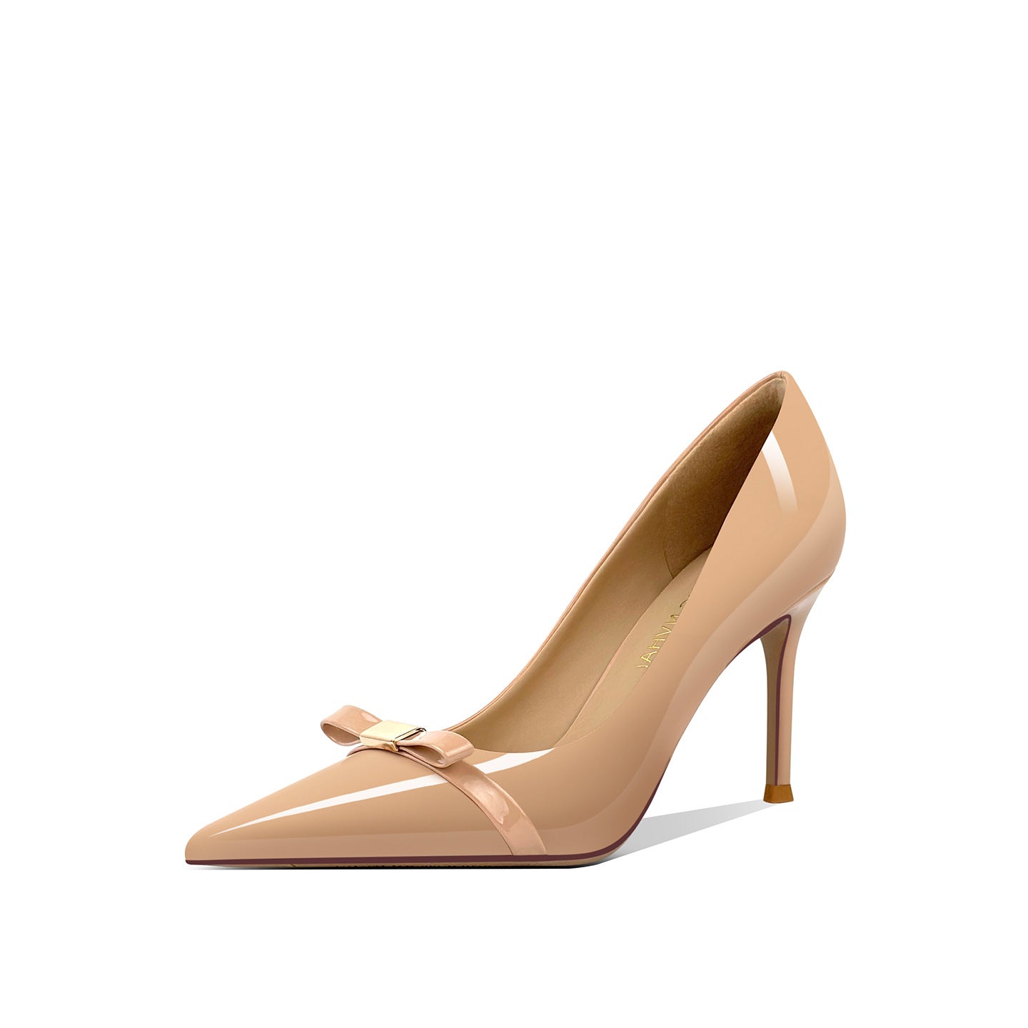 Pointed Patent Bow French Style Temperament Professional Nude Women's Fashion Shoes