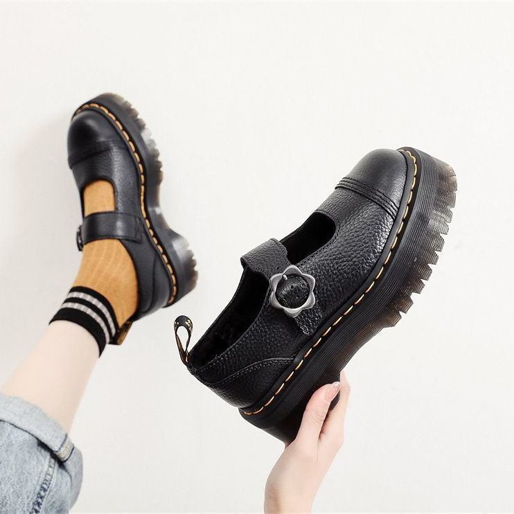 Pattern Vintage Mary Jane Height Increasing Women's Leather Boots