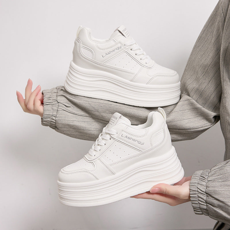 Women's Hidden White Spring Muffin Sports Skate Heels