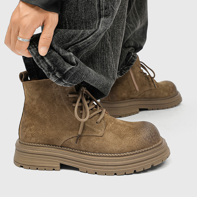 Autumn Worker Couple British Style Side Men's Martin Boots
