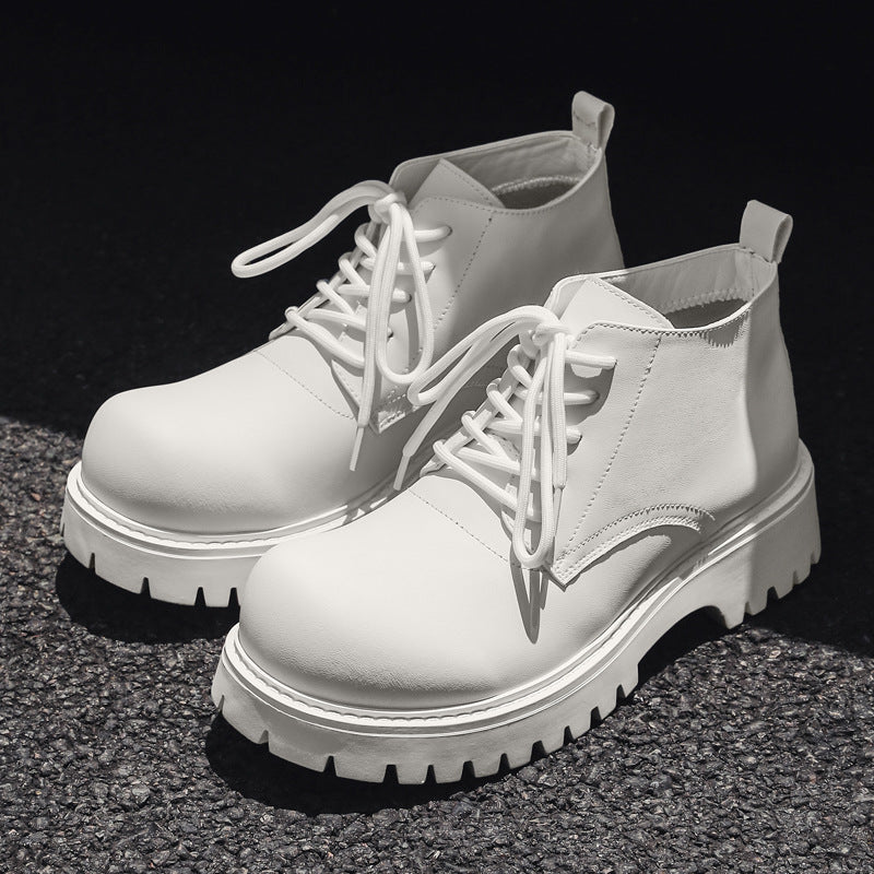 Middle Top Working Wear Locomotive Trendy Men's Leather Boots