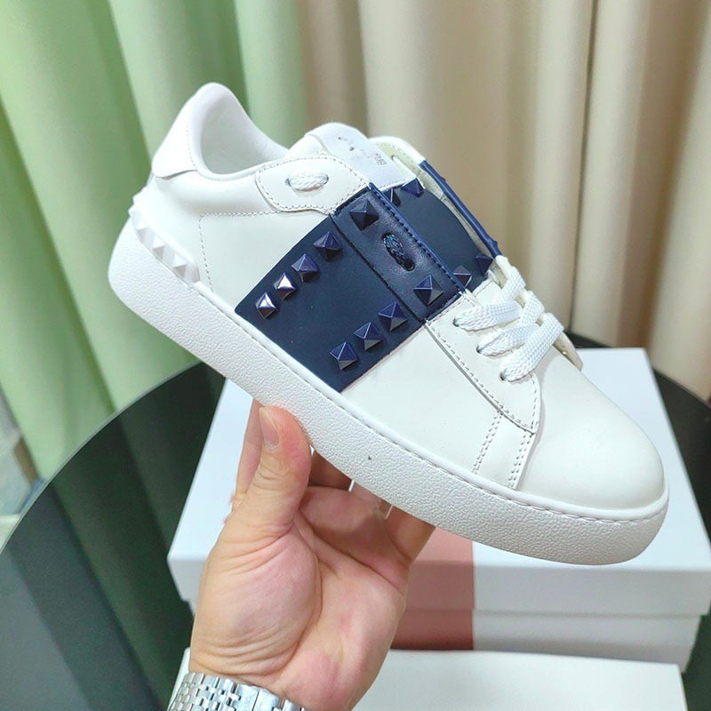 Men's Rivet White Genuine Fashion Trendy Couple Men's Sports Shoes
