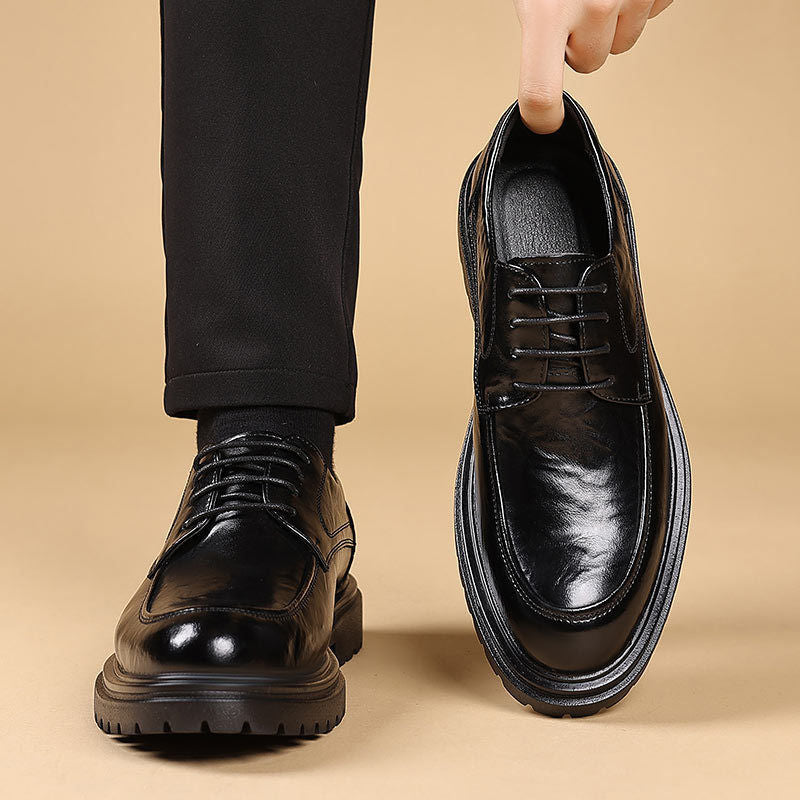 Men's Business British Style Platform Wedding Groom Best Man Men's Casual Leather Shoes