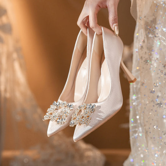 Women's Wedding Dress Square Buckle Small Size Women's Fashion Shoes