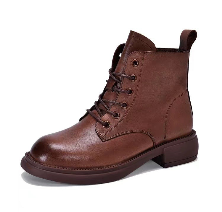 Men's Top Layer Cowhide Short British Style Boots