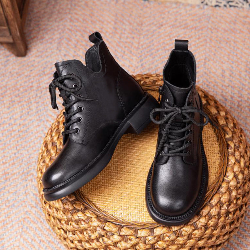 Men's Top Layer Cowhide Short British Style Boots