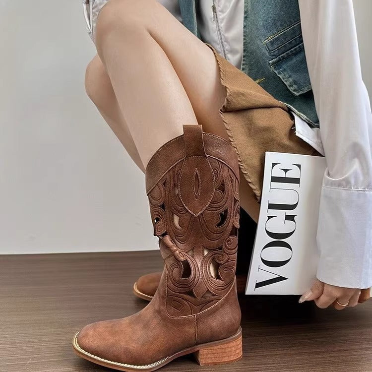 Women's Cowboy Summer Middle Vintage Knight V Boots