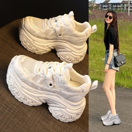 Women's Platform Height Increasing Insole Mesh Breathable Sports Casual Shoes