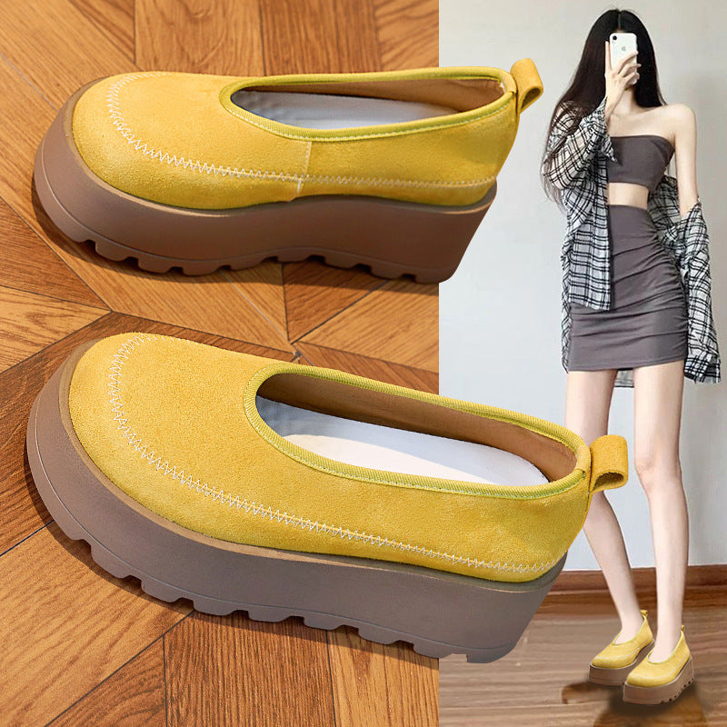 Women's Spring Genuine Outdoor Thick Sole Increased Sports Casual Shoes
