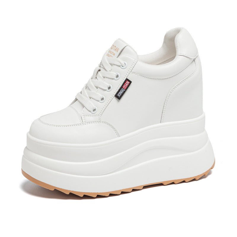 Women's Platform White Spring Height Increasing Insole Korean Style Women's Casual Shoes
